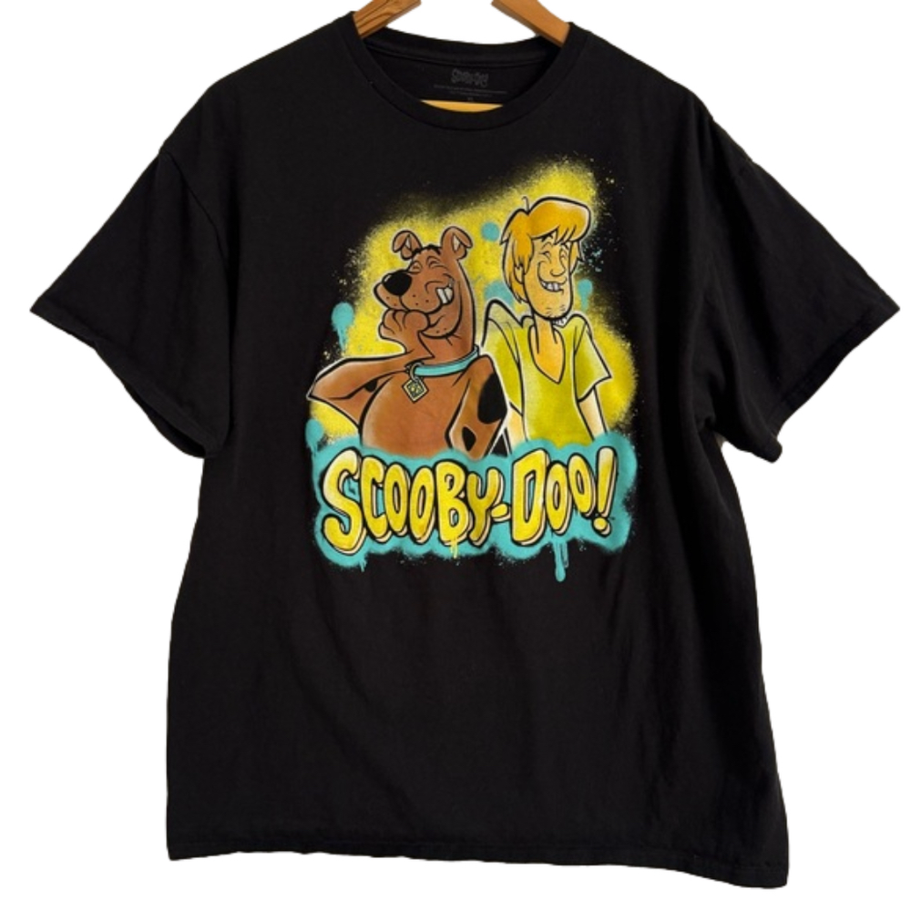 Warner Bros Scooby-Doo Men's XL Airbrush Print on Black Short Sleeve Tee